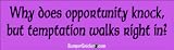 Why does opportunity knock, but temptation walks right in? - funny bumper stickers (Medium 10x2.8 in.)