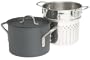 Calphalon Commercial Hard-Anodized 6-1/2-Quart Saucepot with Pasta Insert