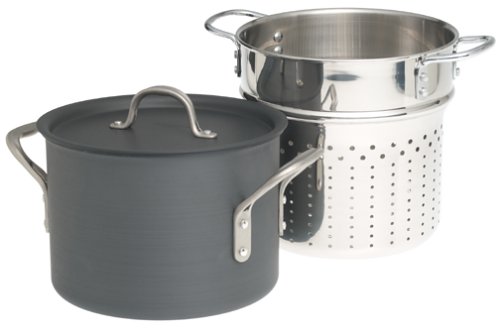 Calphalon Commercial Hard-Anodized 6-1/2-Quart Saucepot with Pasta Insert