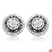 10k White Gold Black and White Diamond Cluster Earrings (1/2 cttw)