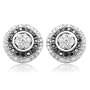 10k White Gold Black and White Diamond Cluster Earrings (1/2 cttw)