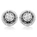 10k White Gold Black and White Diamond Cluster Earrings (1/2 cttw)