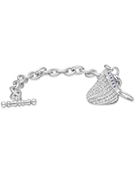 Hersheys Kisses 3-Dimentional CZ Charm Bracelet in Sterling Silver