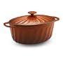 Paula Deen Enamel on Steel 5 Quart Covered Oval Casserole, Orange