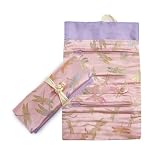 Brocade Jewelry Roll - Light Pink Dragonfly