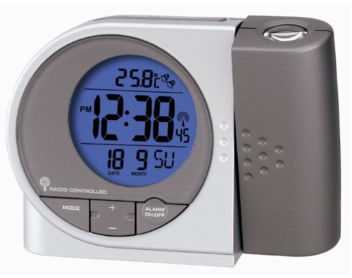 Zeon Radio Controlled Colour Changing Projection Alarm Clock