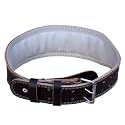 Genuine Leather Weightlifting Body Building Belt Exercise Gym Weight lifting Padded Belts Black Large