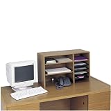 Safco 3692MH Wood Desktop Organizer, 29w x12d x18, Mahogany