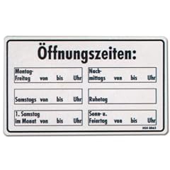 Hinweisschild - �ffnungszeiten - Ge�ffnet Geschlossen Ruhetag Feiertag Gesch�ftszeiten Firma Gesch�ft Unternehmen Laden Fabrik Manufaktur Werkstatt Atelier Schild Warnschild Warnzeichen Arbeitssicherheit T�rschild T�r Kunststoff Kunststoffschild Geschenk Geburtstag T-Shirt