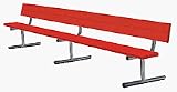 15' Color Heavy Duty Permanent Aluminum Bench with Back