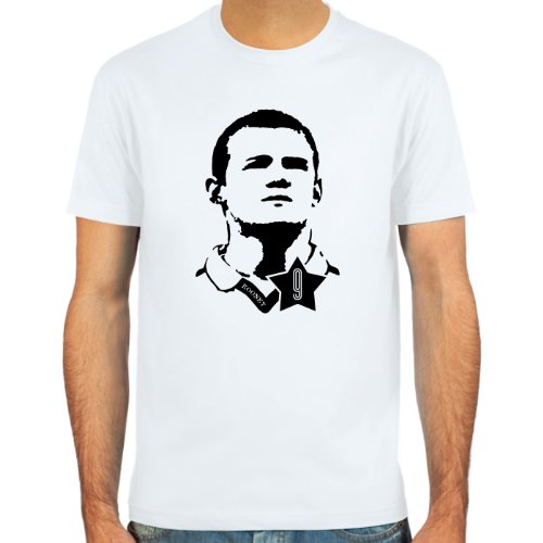 T-Shirt Wayne Rooney ::: Farbauswahl: skyblue, sand, weiß oder deepred ::: Größen: S-XL ::: Fußball-Kult
