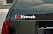 I Love Newark Vinyl Decal - White with a red heart