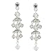 Sparkle Silver Tone Crystal Cluster Drop Earrings