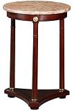 Classic End Table With Rose Marble Top