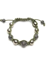Fashion 14kt Gold Diamond Macrame Beaded Bracelet Jewelry
