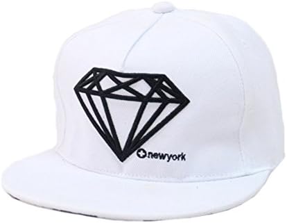 Dasot Casual Vogue Graphic Diamond Sunhat Baseball Cap Hipster Hop-pop Brim Hat White