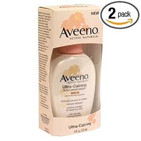Aveeno Active Naturals Ultra-Calming Daily Moisturizer SPF-15, UVA/UVB Sunscreen, 4-Ounce Bottles (Pack of 2)