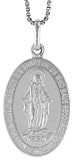 Sterling Silver Immaculate Heart of Mary Oval Medal 7 / 8 &acute; X 9 / 16 in. ( 23 X 15 mm ) . - B0003029FG