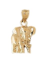 Dazzlers Solid 14k Gold Elephant Charm Pendant Available in three colors from jewelsberry (weights: 1.7 grams only)