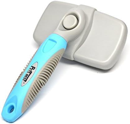 Pets Best Professional Quality Dog Brush Is the Best Self Cleaning Slicker Brush for Dogs - Ergonomic Handle Design Makes Dog Grooming Quicker Easier and Comfortable - The Unique Self Cleaning Slicker Brush Removes Those Mats and Tangles | Your Dog Will Love Being Brushed - Limited Lifetime Warranty 100% Money Back Guarantee (Medium-Large)