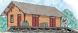 Walthers - Golden Valley Freight House Cream/Green Built Up N