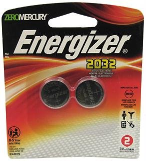 Energizer Watch/Electronic Batteries, 3 Volts, 2032, 2 batteries (Lithium Button Cell)