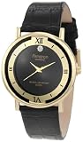 Armitron Men's 204312BKGPBK Diamond Accented Gold-Tone Dress with Black Leather Strap Watch