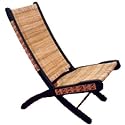 Chair Folding Hand-woven Rattan Wicker & Wood - Bamboula #FURGF01A