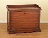 Country Style 30 Wide Handy Wood SHOE HOLDER BOX in Brown Finish