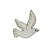 ID #0623 Flying White Dove Peace Love Bird Embroidered Iron On Applique Patch