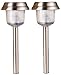 2x Edelstahl LED Solarleuchte Solarlampe Farbwechel