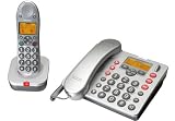 Audioline Big Tel 180 Combo AB Schnurloses DECT-Telefon  gro&szlig;e Tasten, augenfreundlichem Display, Anrufbeantworter silber
