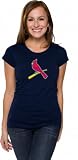 St. Louis Cardinals Women's Navy Primary Logo Fashion Cap Sleeve Tee
