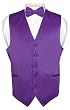 Men's PURPLE INDIGO Dress Vest BOWTie Set for Suit or Tuxedo