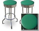 2 Everglade Green Vinyl Specialty / Custom Barstools Set
