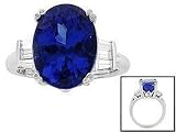 14K White Gold Tanzanite and Diamond Ring