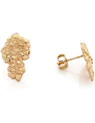 14k Solid Yellow Gold 1.0cm Nugget Pin Earrings