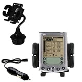 Gomadic for the PalmOne palm m505 - PalmOne m505 Auto Cup Holder with Car Charger - Uses Gomadic TipExchange