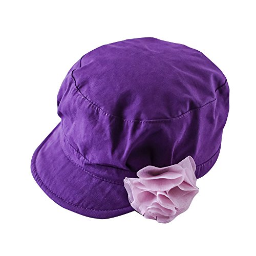 Toubaby Kid Girls Flower Sun Hat Baby Gilr's Beret Cap Purple 0-6t (4-6years old)