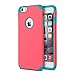 iPhone 6 Plus / 6S Plus Case, MagicSky Anti-Scratch Slim Dual Layer Silicone + PC Hard Case Cover for iPhone 6 Plus / iPhone 6S Plus - Sky Blue/Rose Red
