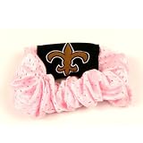 New Orleans Saints Pink Hair Scrunchie - Hair Twist - Ponytail Holder