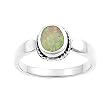 Sterling Silver Lab Created Opal Ring - 3mm Band Width - 10mm Face Height - Sizes: 5-9 Sterling Silver Lab Created Opal Ring - 3mm Band Width - 10mm Face Height - Sizes: 5-9