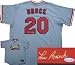 Lou Brock signed St. Louis Cardinals Cooperstown Blue Jersey