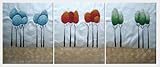 IMAGE OF Abstract Modern Landscape Tree 3 Canvas Set Oil Painting 24 x 60 inches