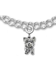 Sterling Silver Yorkie Puppy Charm for Charm Bracelet by the Magic Zoo