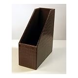 Magazine File by Richards Homewares - Brown Faux Crocodile Leather