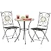 Marble-and-Iron Bistro Set