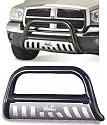 WESTIN 32-1605 Ultimate Bull Bar; 3 in. Dia.; Black; w/Stainless Steel Skid Plate;