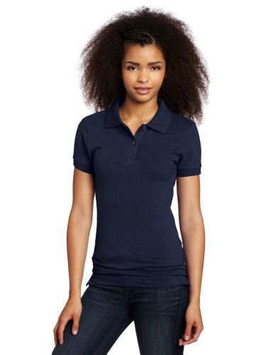 Lee Uniforms Juniors Stretch Pique Polo, Navy, X-Large