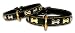 24 inch Bone Leather dog collar - black leather dog collar for your pet